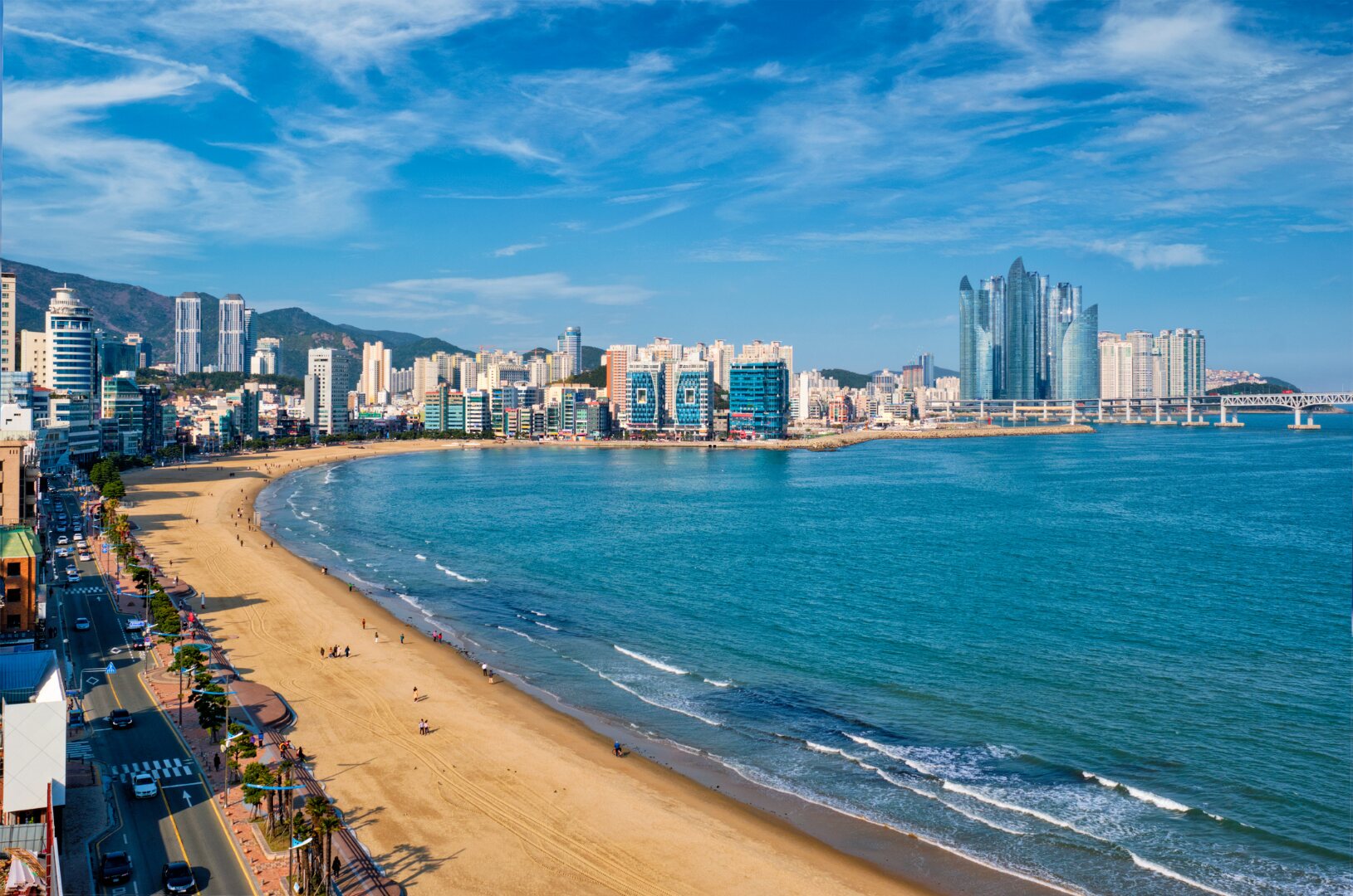 Haeundae Beach and Busan skyline