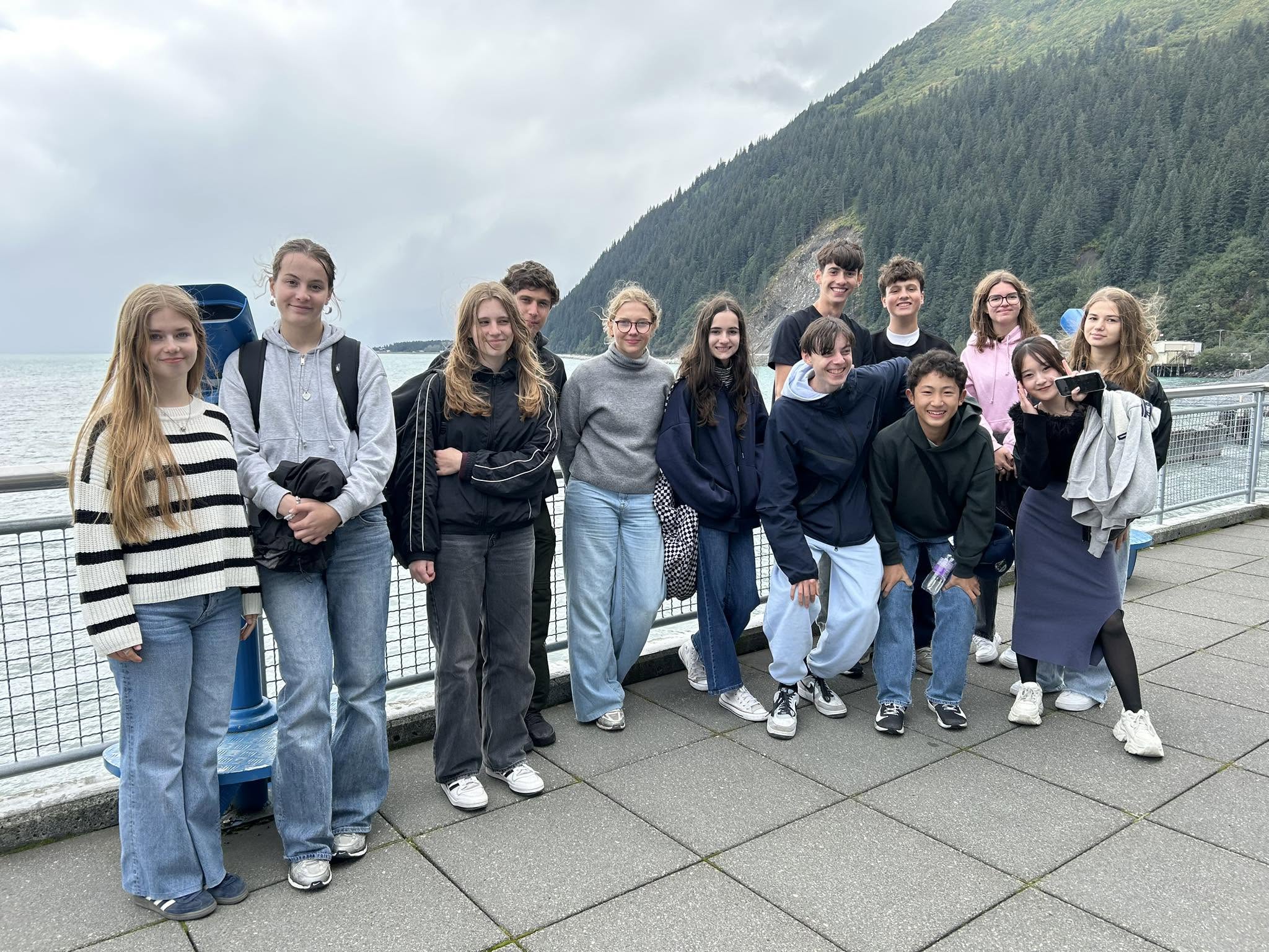International high school students on a group outing