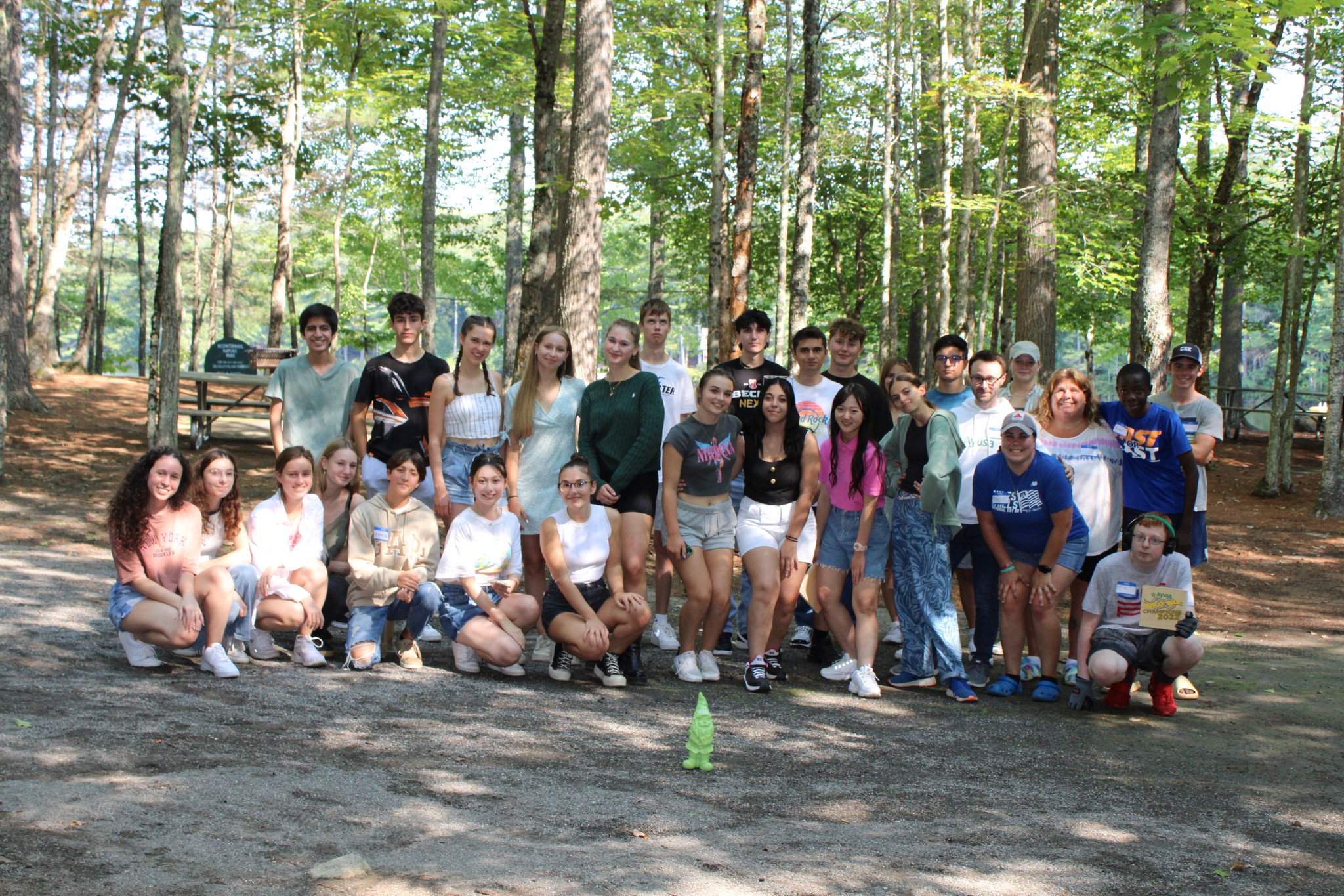 International students and staff at summer camp