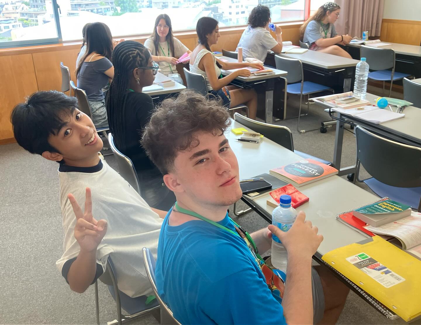 Students taking part in a classroom activity