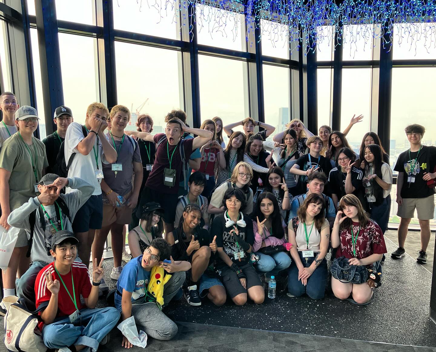 International students posing together during an outing
